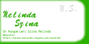 melinda szina business card